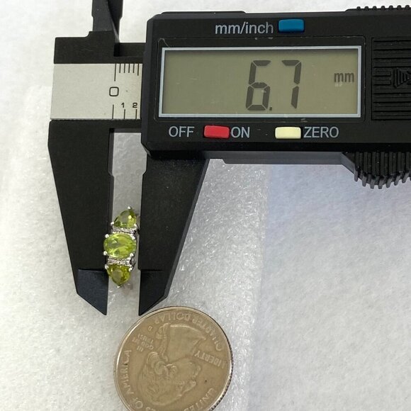 Sterling Silver 925 STS Chuck Clemency Oval Peridot 3 Stone Ring Sz 4.75 - Picture 13 of 16